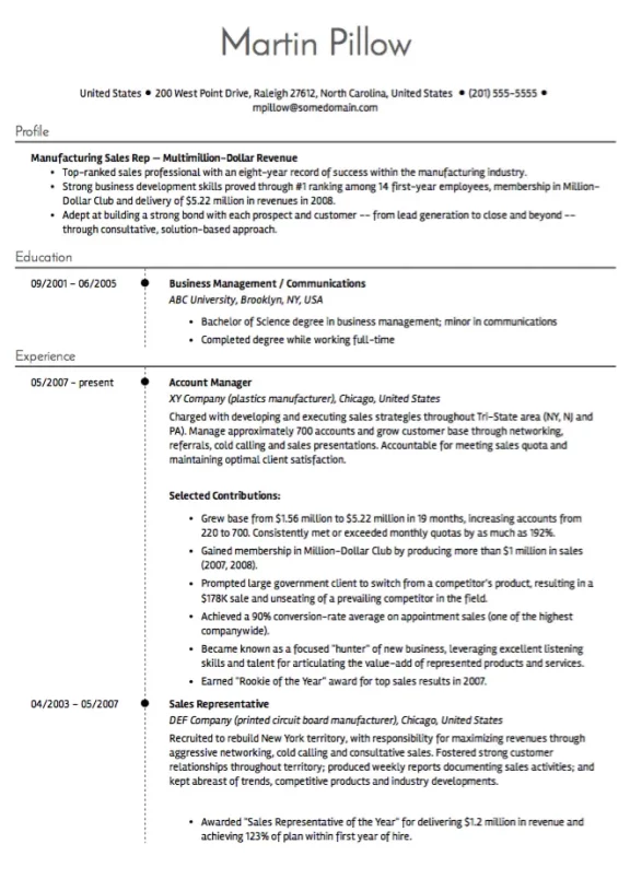 15 Sales Resume Samples Hiring Managers Will Notice