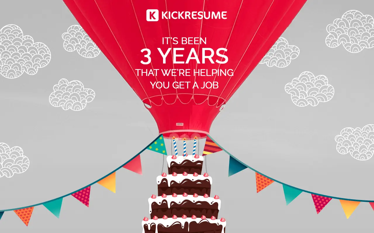 Celebrating 3 Years of Helping People Get a Job | Kickresume Infographic