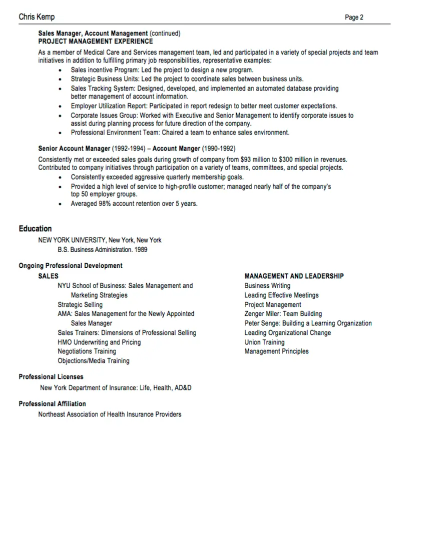 sales numbers on a resume