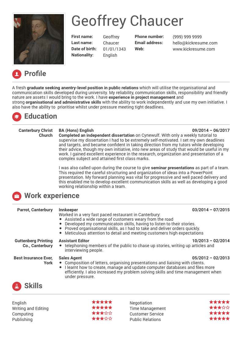 Best resume examples for students