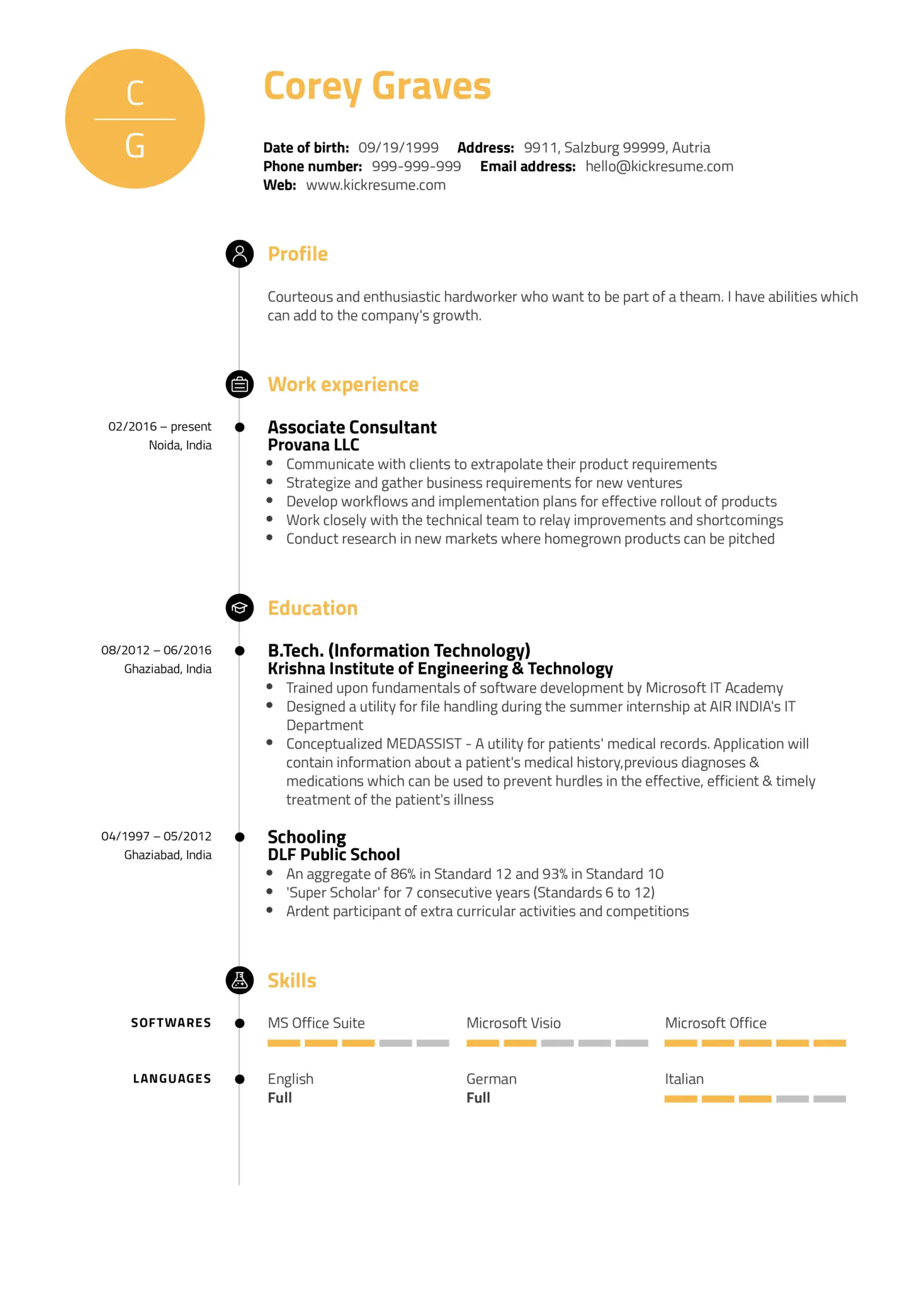 Indian resume sample