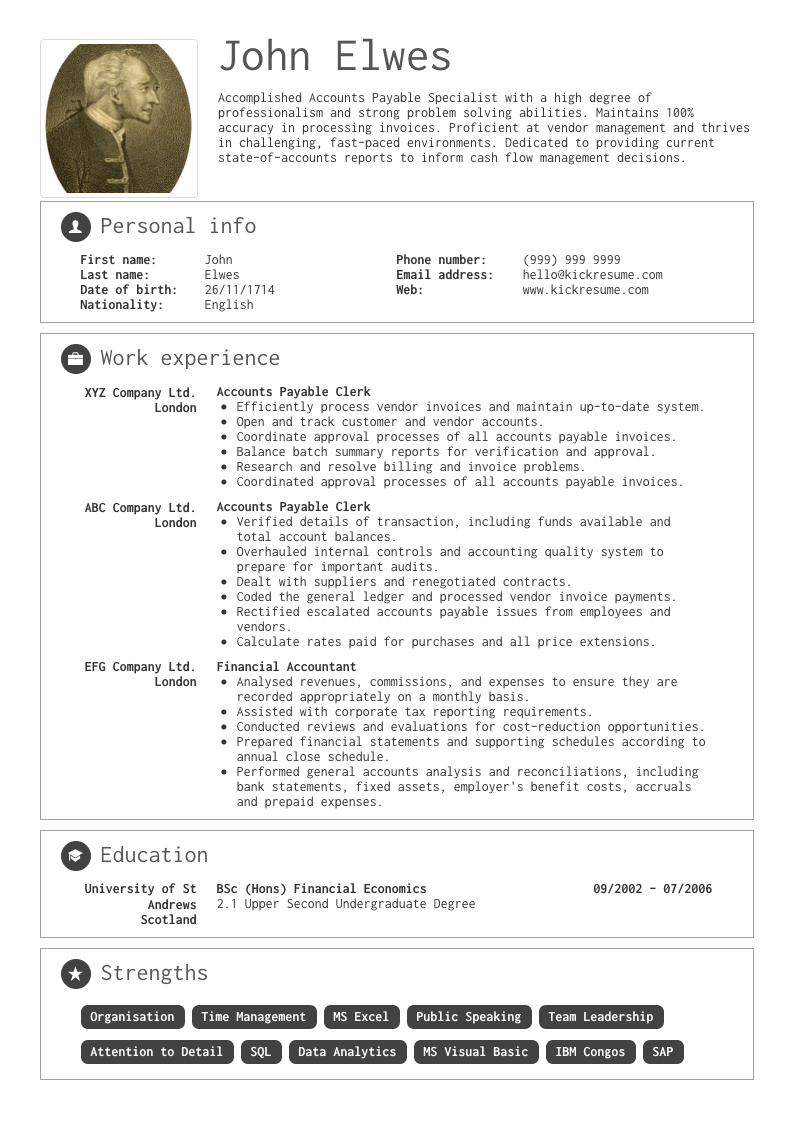 resume samples for accountant