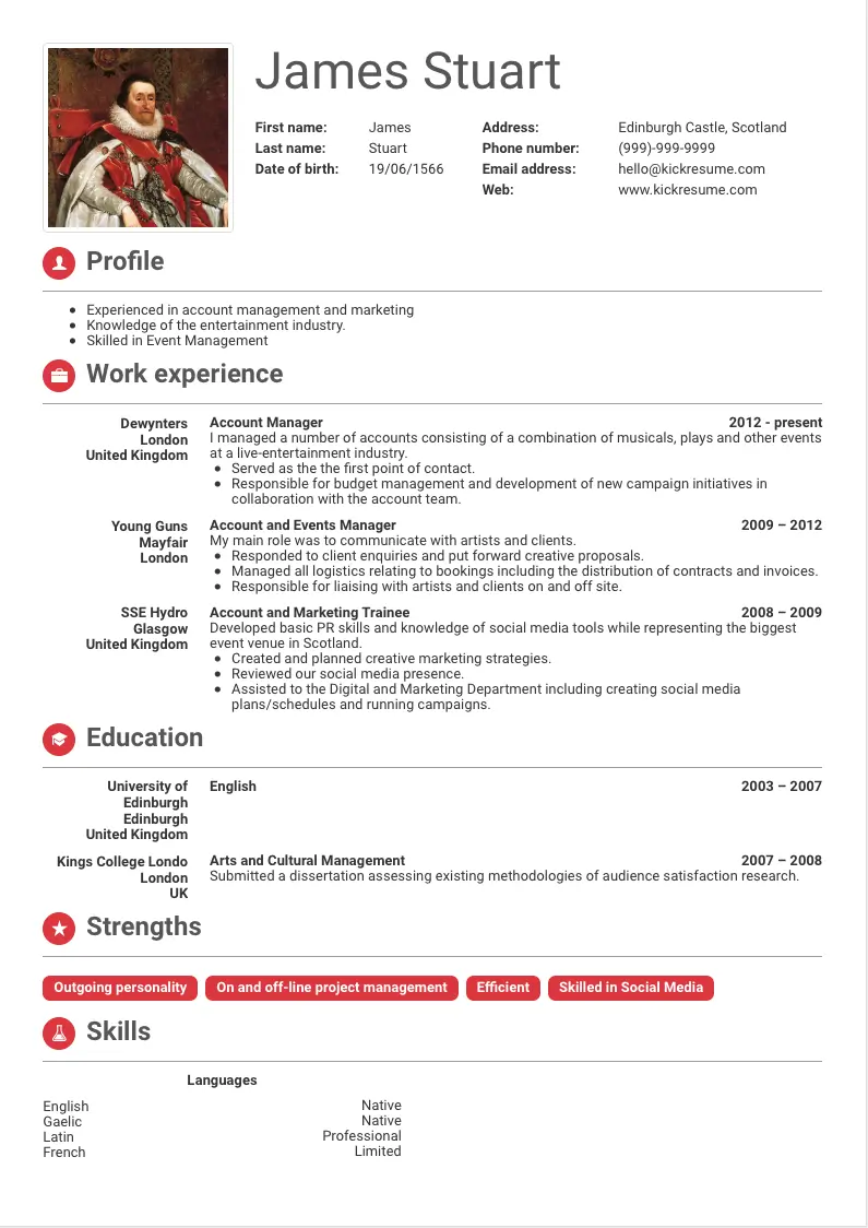 Account Manager resume Sample