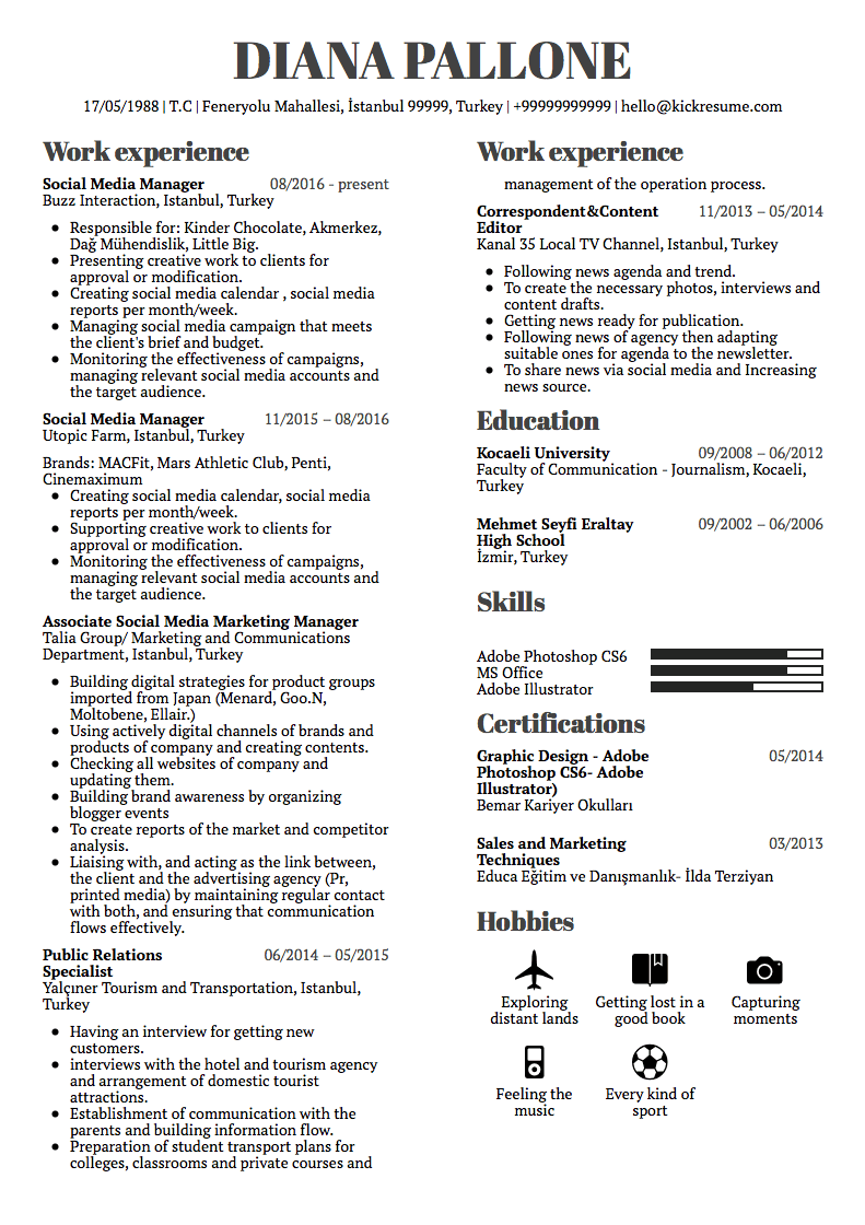 real marketing resume example