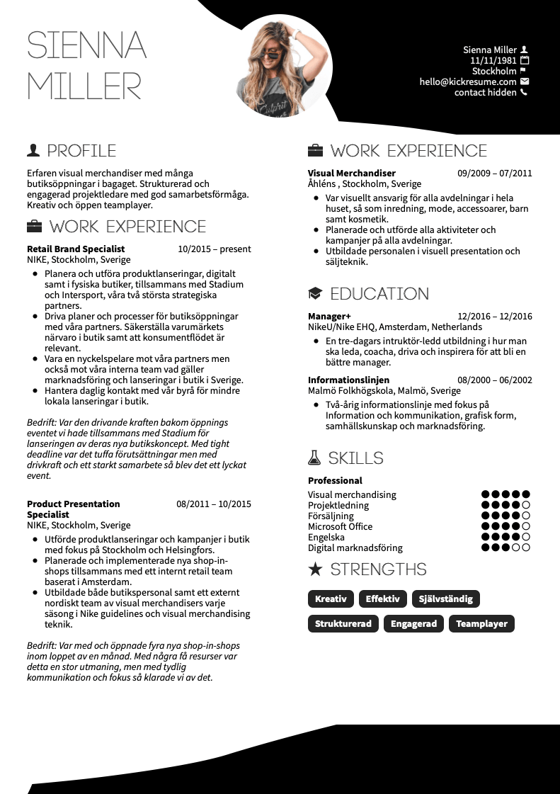 Tailored Resume Example