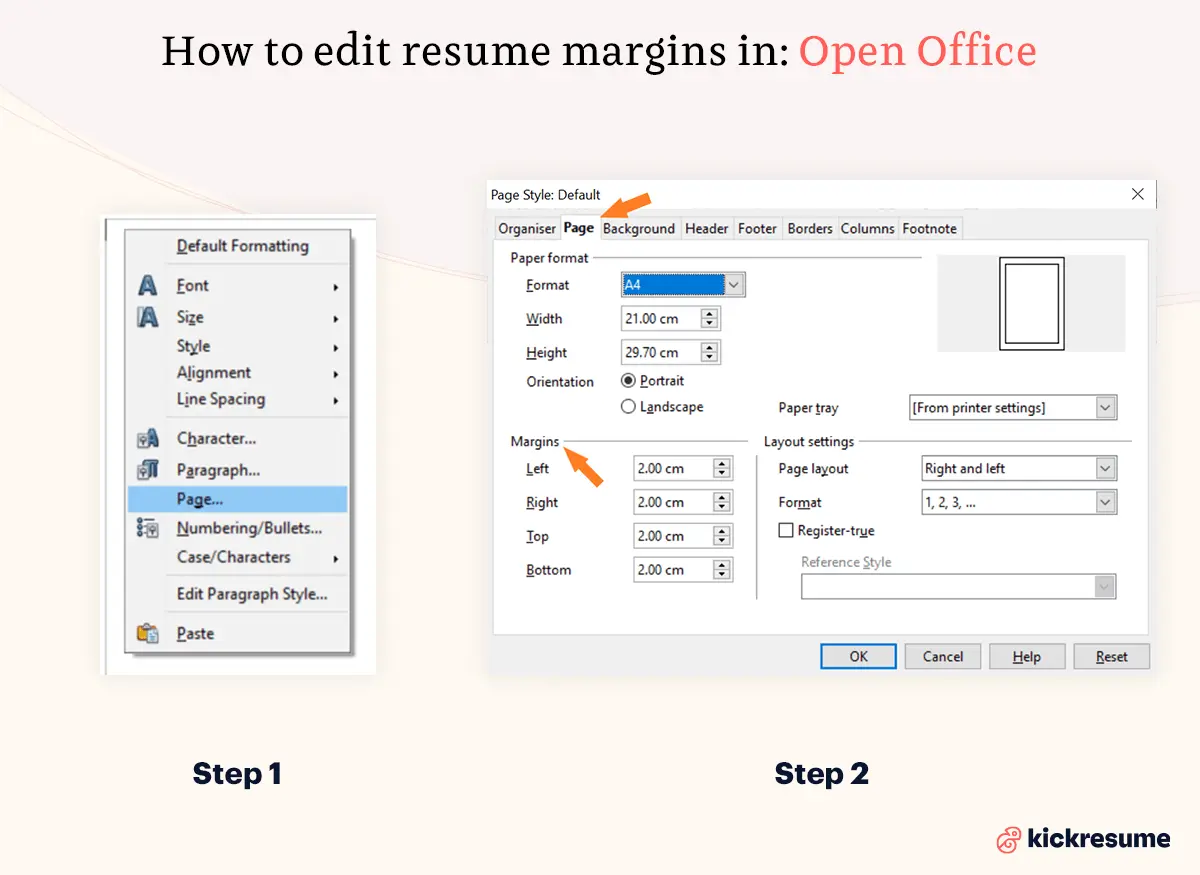 how to edit resume margins apache openoffice