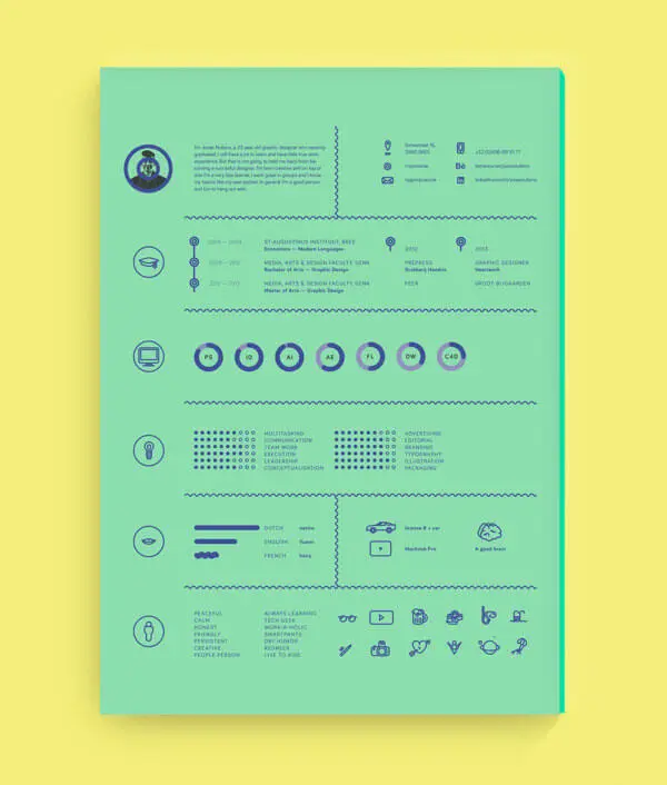 Jonas Nullens creative resume template