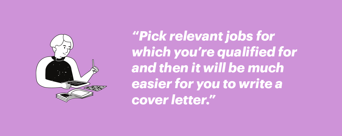 write cover letter for relevant jobs