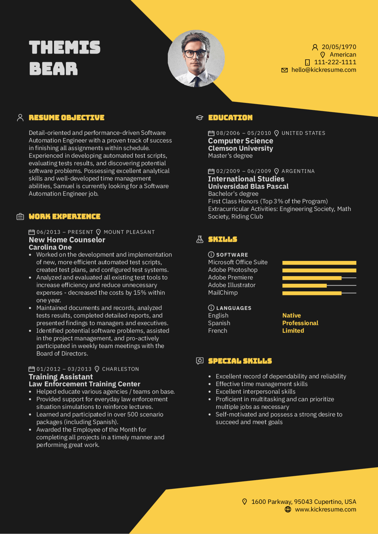 puddle resume template