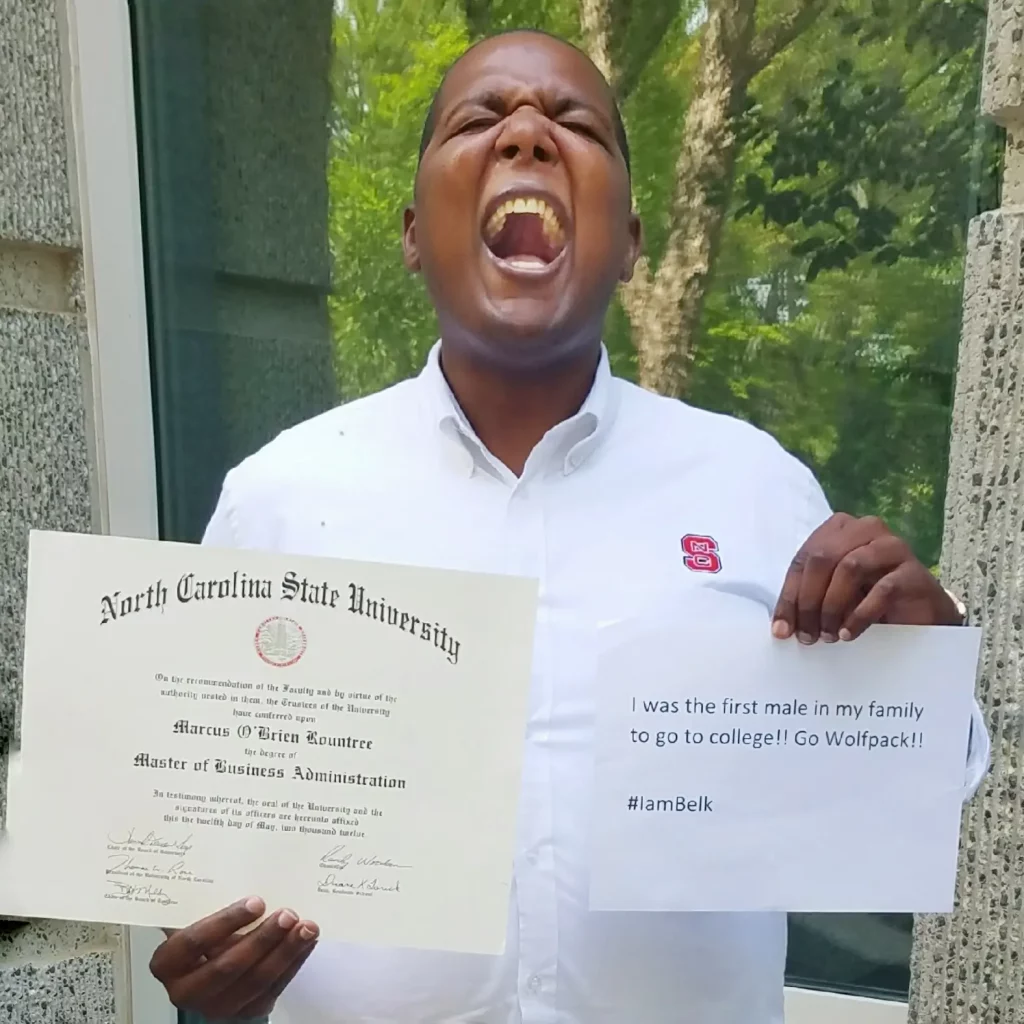 Marcus Rountree with MBA degree