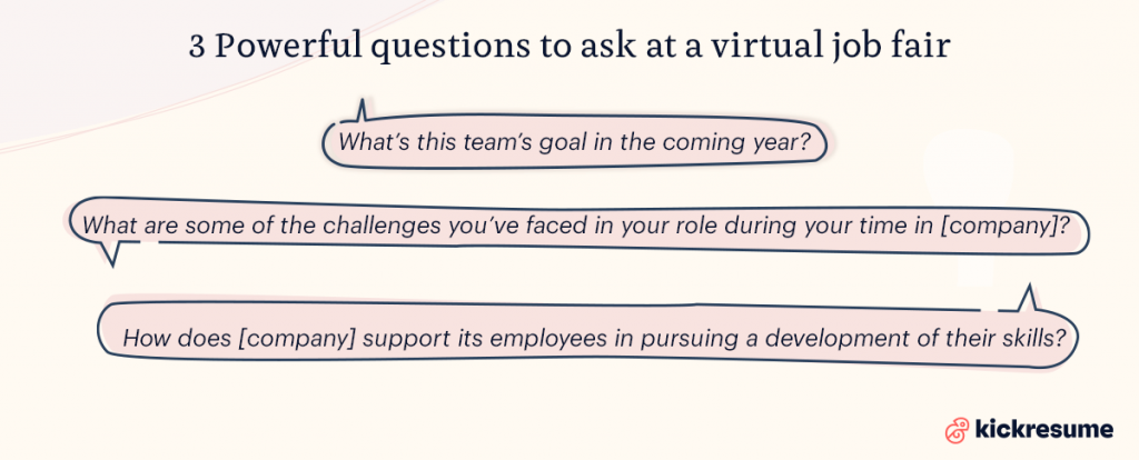 questions to ask at a job fair