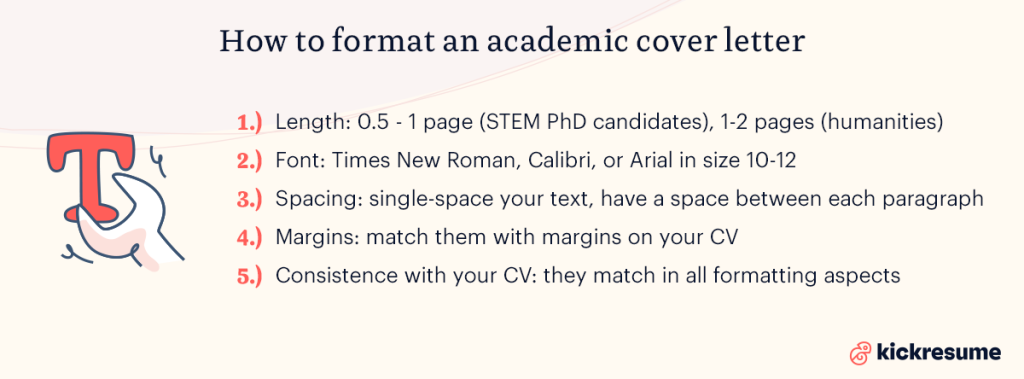 how to format an academic cover letter