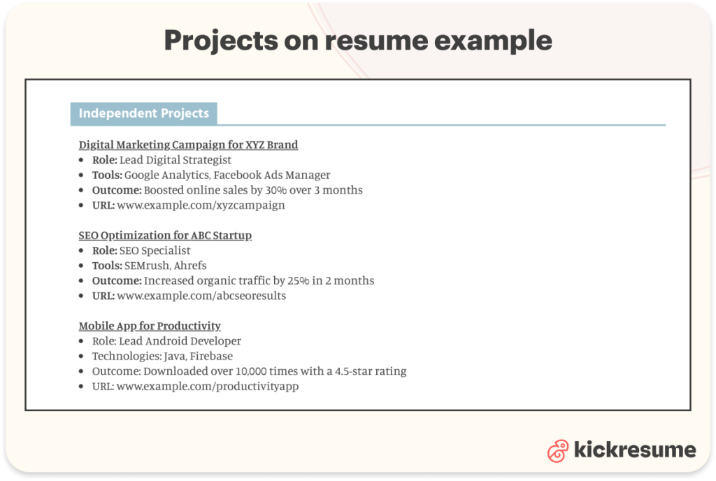 Projects On Resume Boost Your CV By Showing Your Work IRL