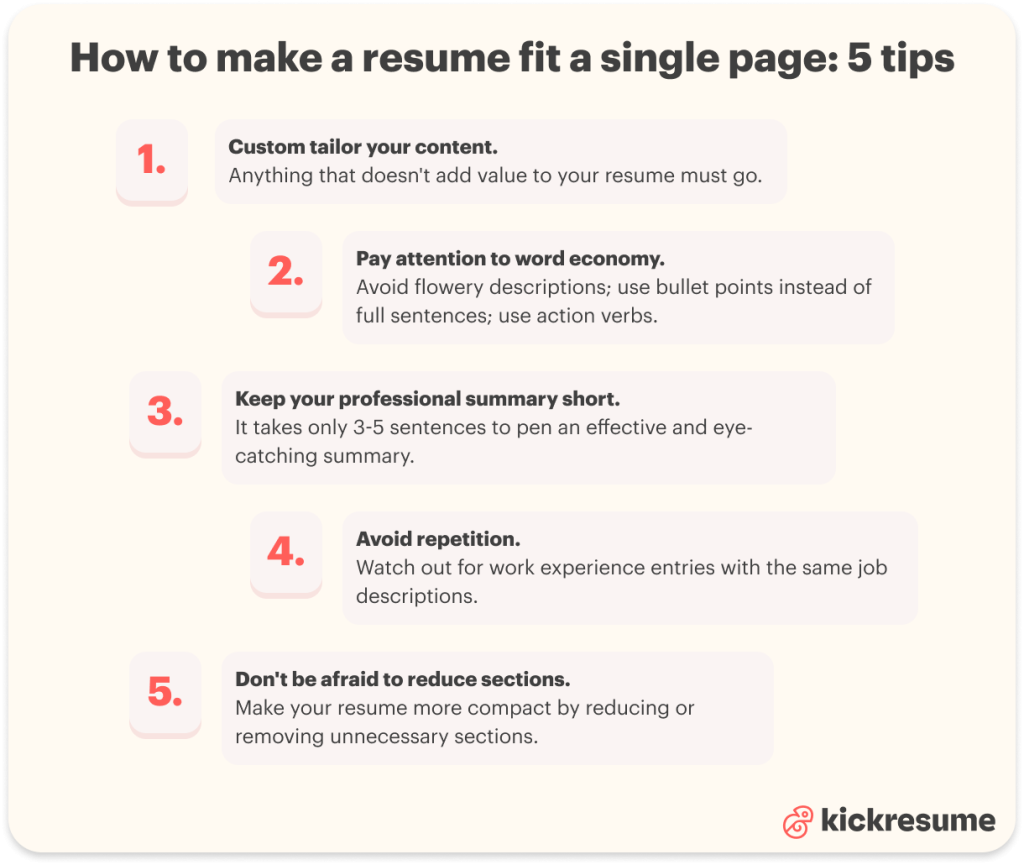 how to make a resume fit on one page