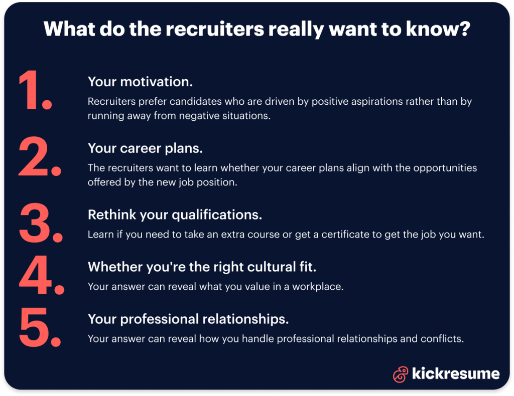 How to Answer “Why Are You Looking For a New Job” - recruiter questions