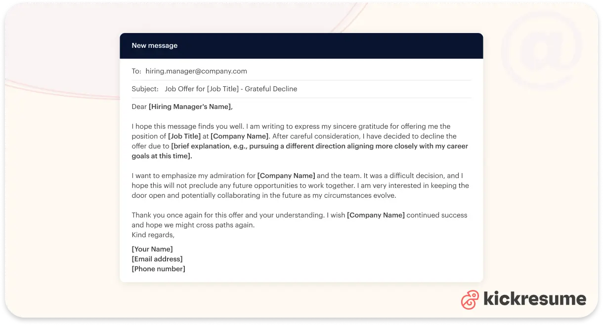 How to Turn Down a Job Offer But Keep The Door Open (5 Emails)
