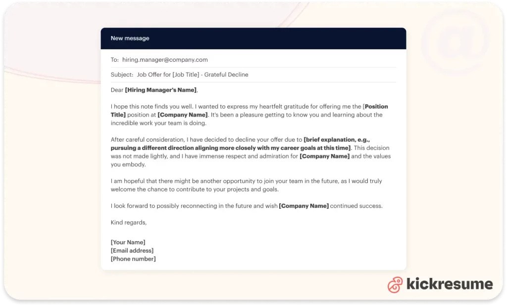 How to Turn Down a Job Offer But Keep The Door Open (5 Emails)