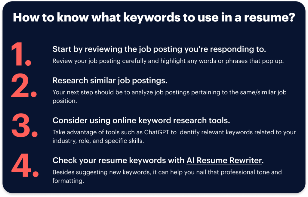 which resume keywords to include on a resume