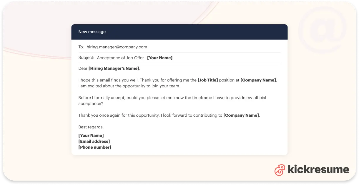 How to Accept a Job Offer Email (+5 Acceptance Email Templates)