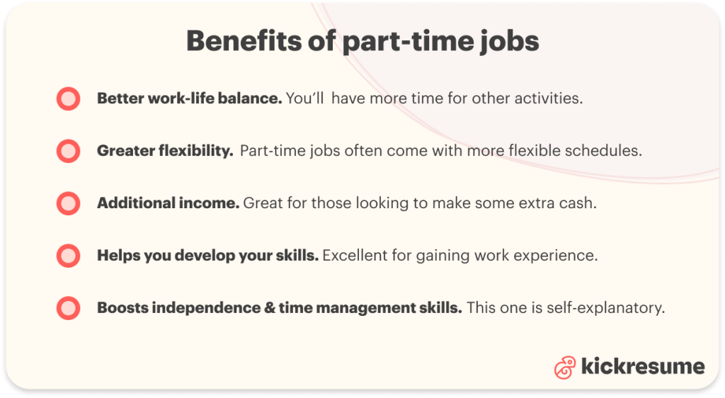 Benefits of part-time jobs