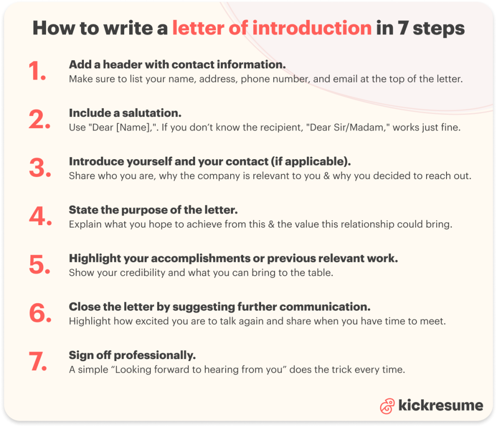 How to write a letter of introduction in 7 steps