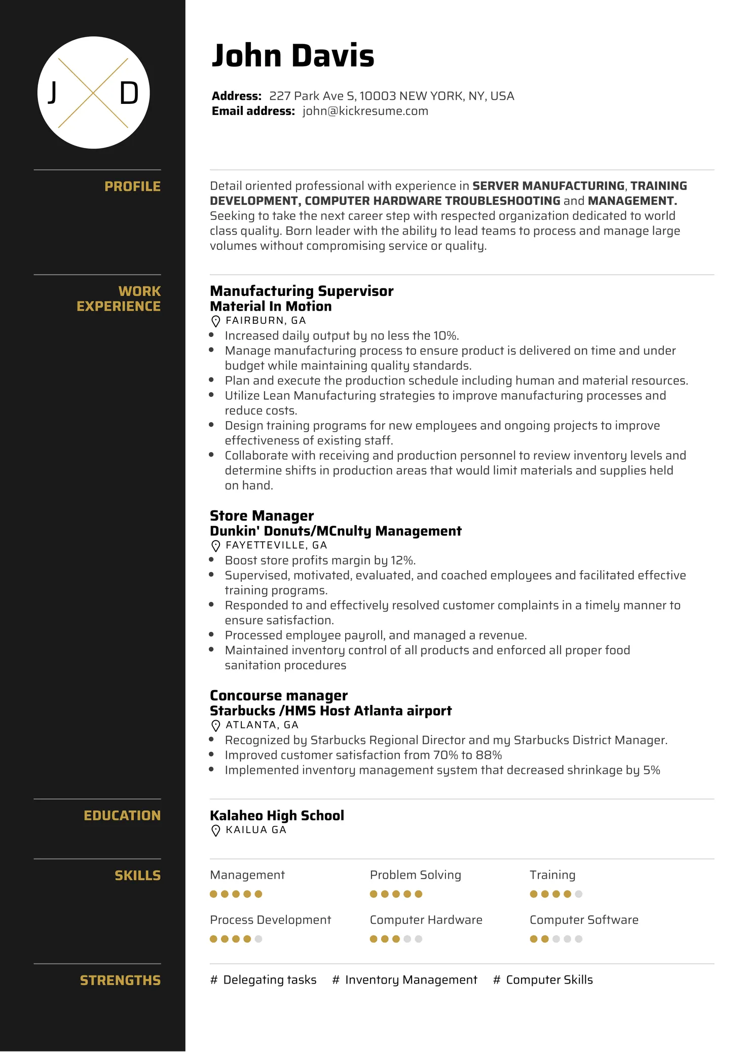 Google Resume Sample